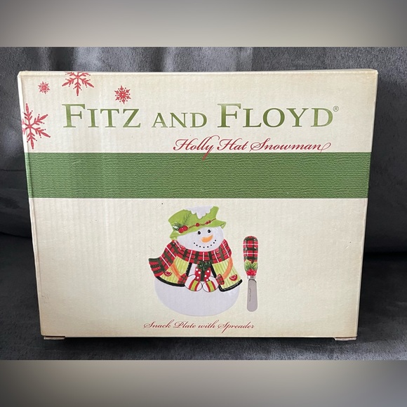 Christmas New Fitz & Floyd Holiday Hat Snowman Serving Set - Picture 5 of 5